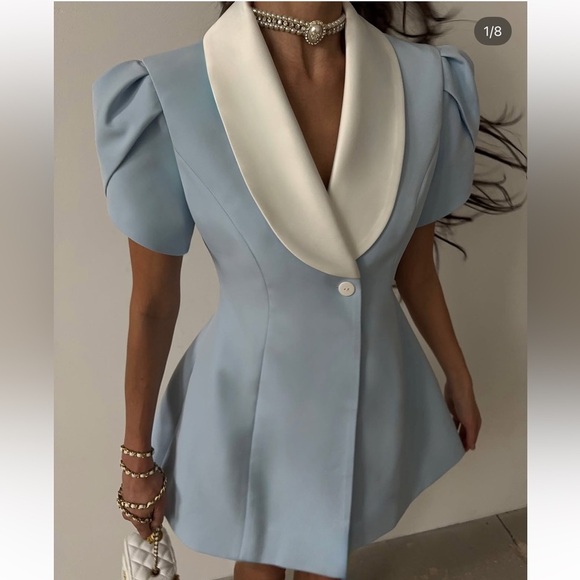 LIKLAB BABY BLUE MINI DRESS BLOGGER FAVORITE NEW WITH TAGS! - Picture 6 of 16